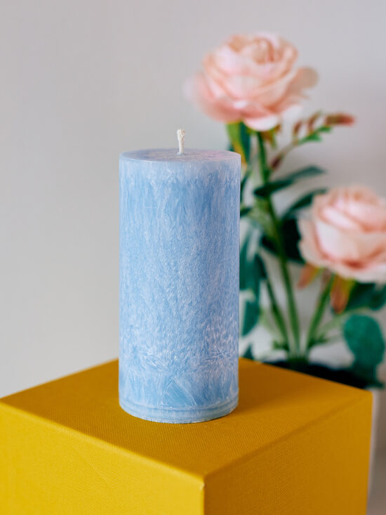 Žydra palmių vaško žvakė